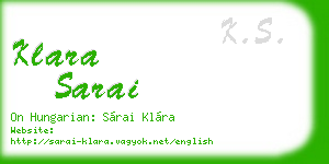 klara sarai business card