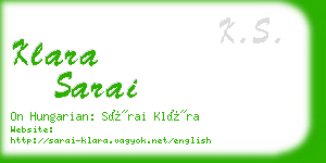 klara sarai business card